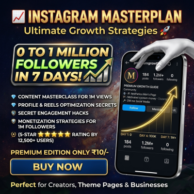 Instagram Masterplan – 0 to 1M Followers Growth Strategy